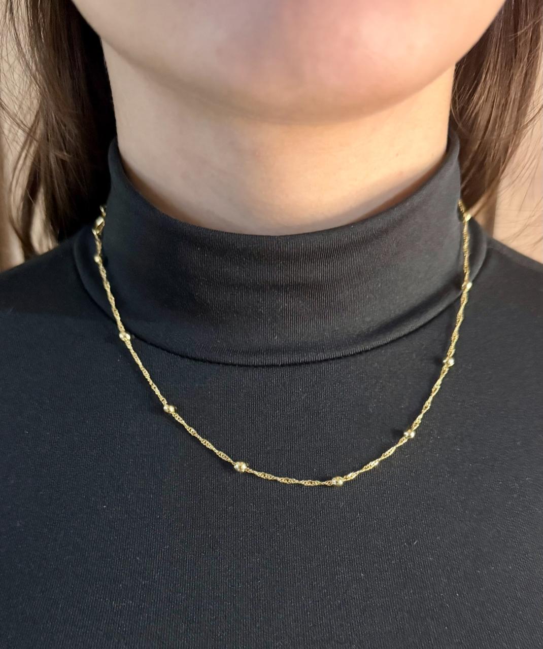CORRENTE FEMININA SINGAPURA COM BOLINHA