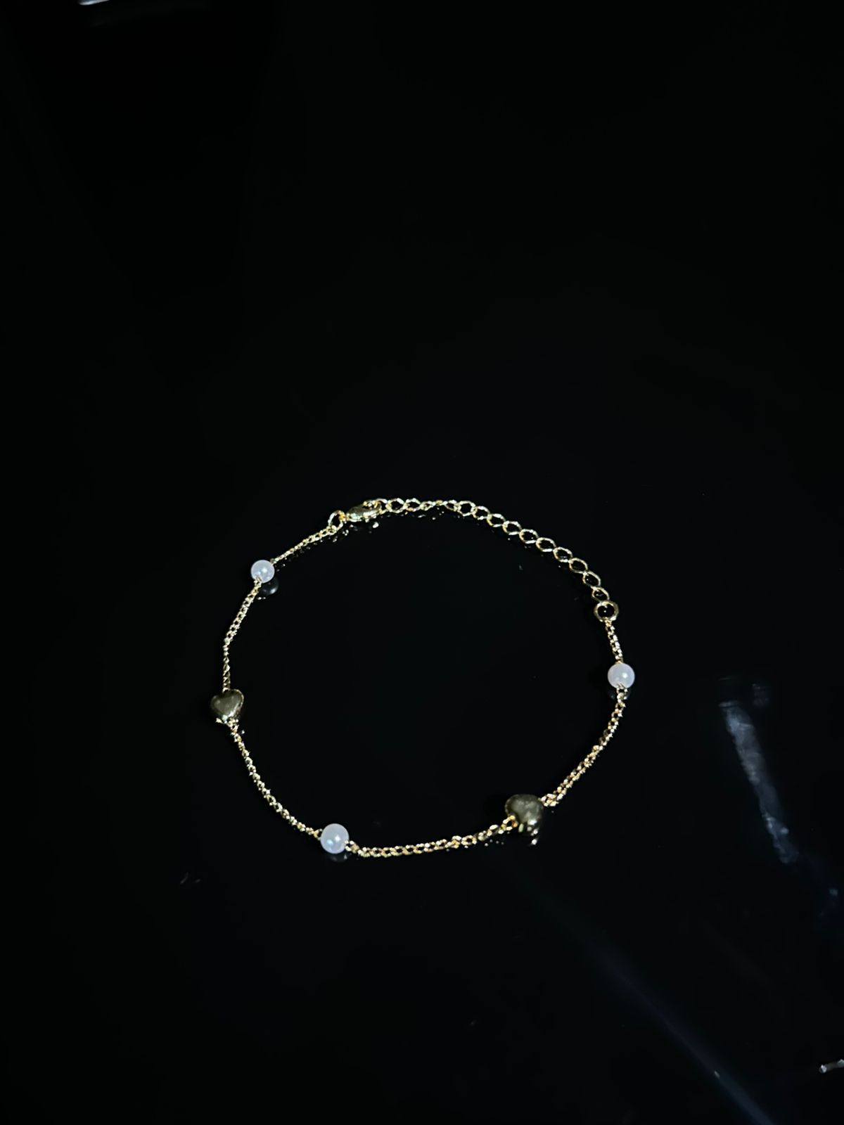 PULSEIRA FEMININA GRUMET COM CORAÇÃO E EXTENSOR