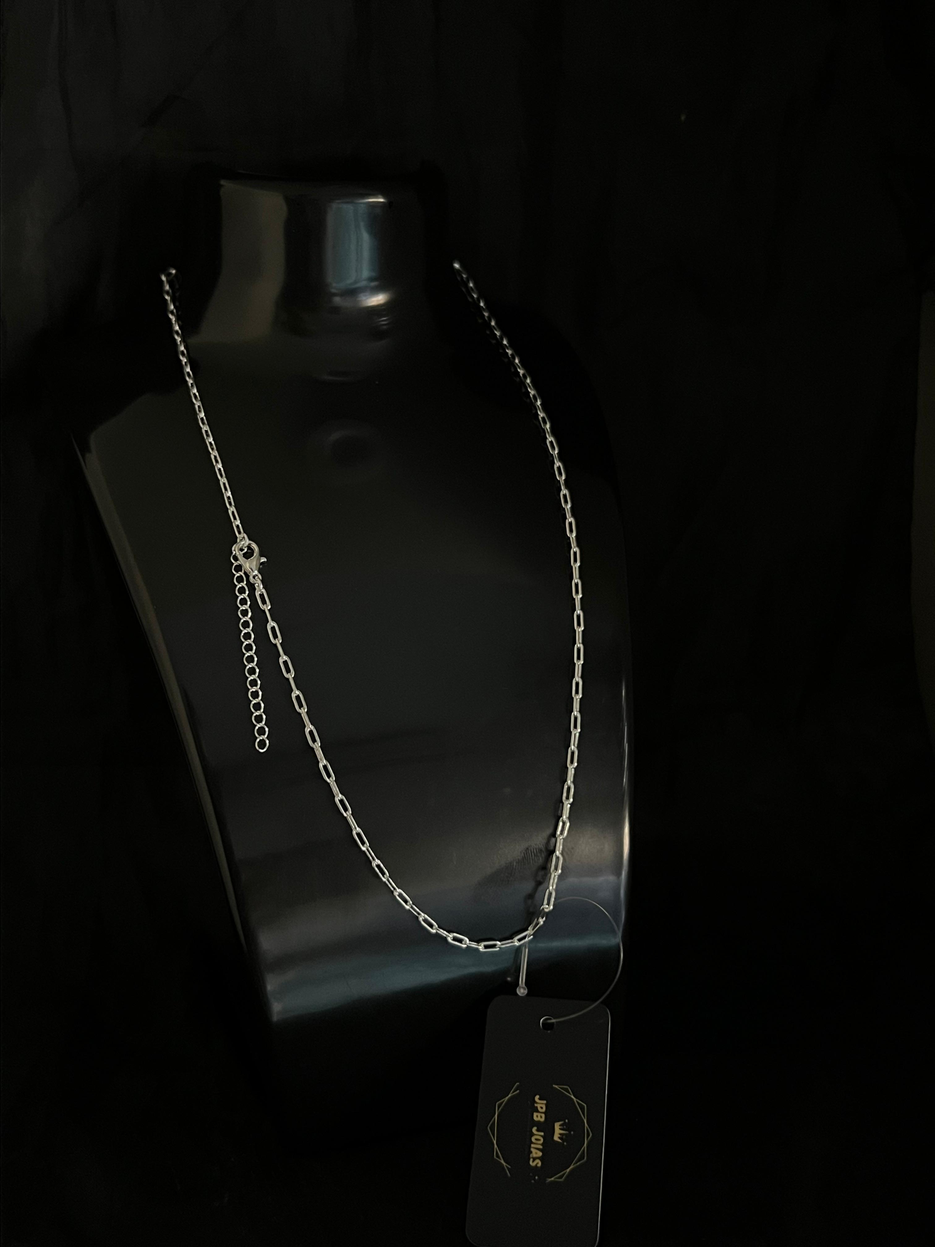 CORRENTE CADEADO 1MM FEMININA BANHADO PRATA